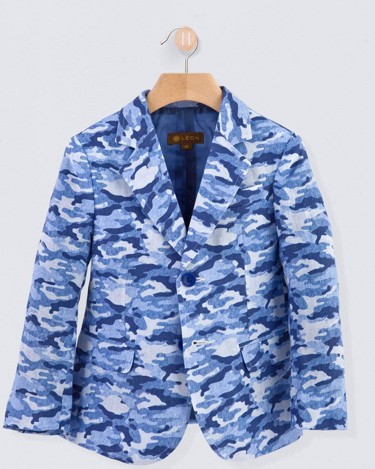 Domenico Camouflage Linen Blazer
